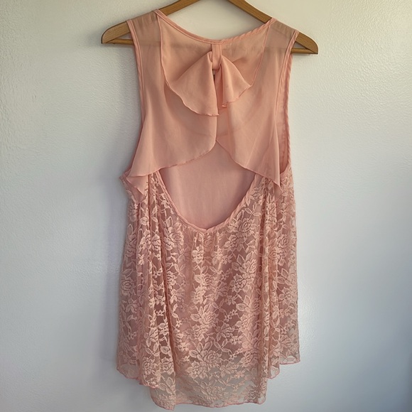 Womens juniors open back lace pink top 1X juniors - Picture 1 of 10